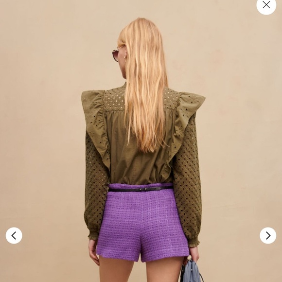 Maje Linode Eyelet Cotton Top Size 1 - Picture 4 of 12